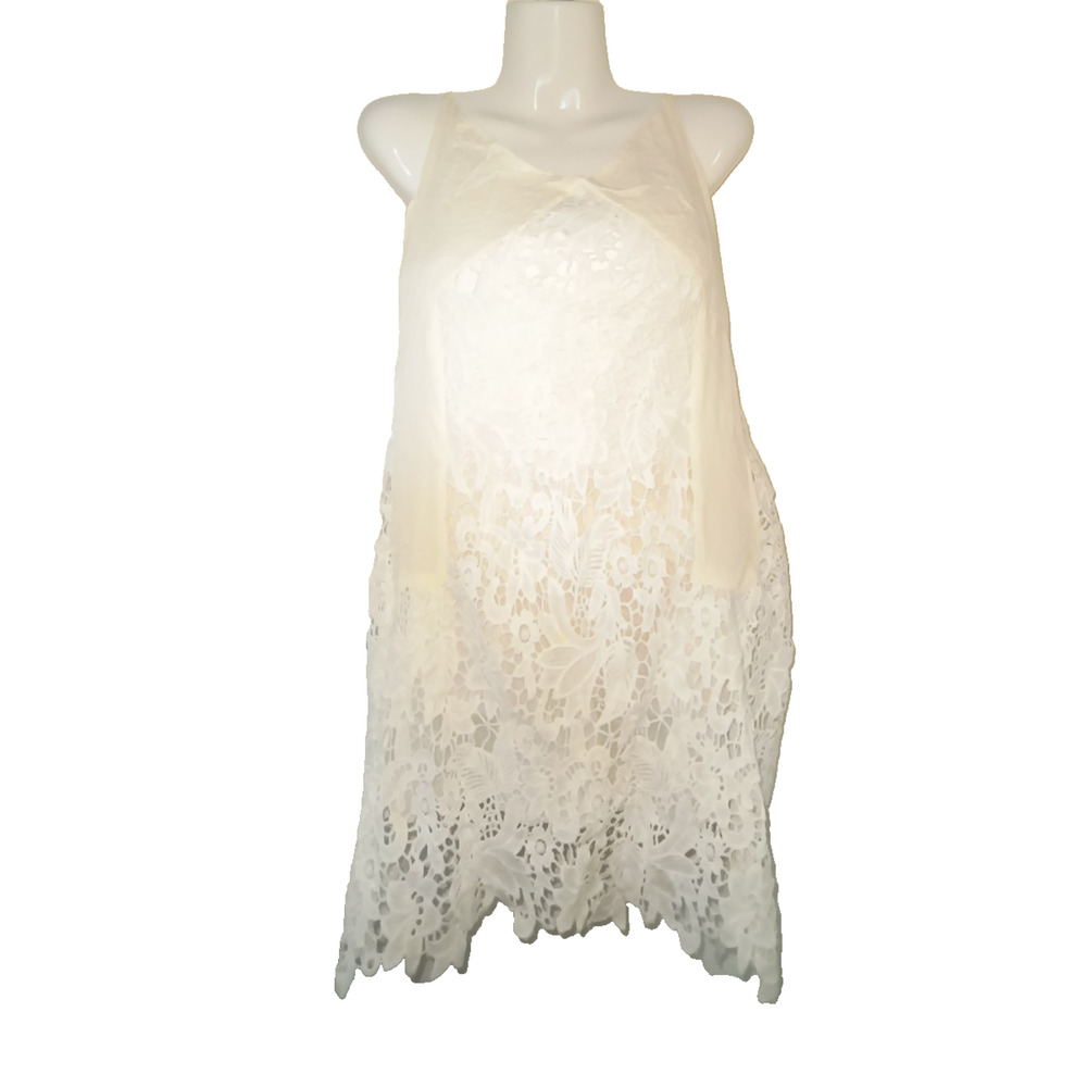 Moossis Sleeveless Brown Bodice with White Floral Print Skirt Size XXL W005